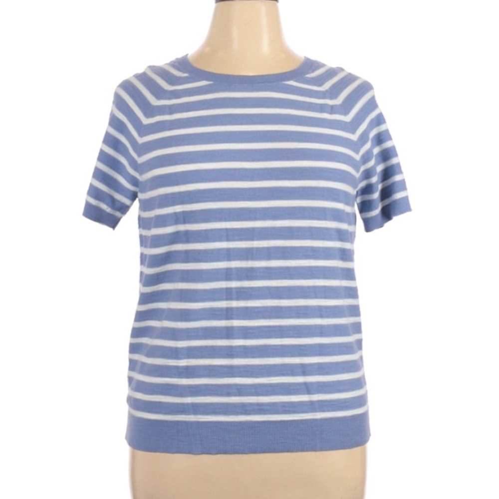 LOFT Ann Taylor short sleeve striped sweater XL